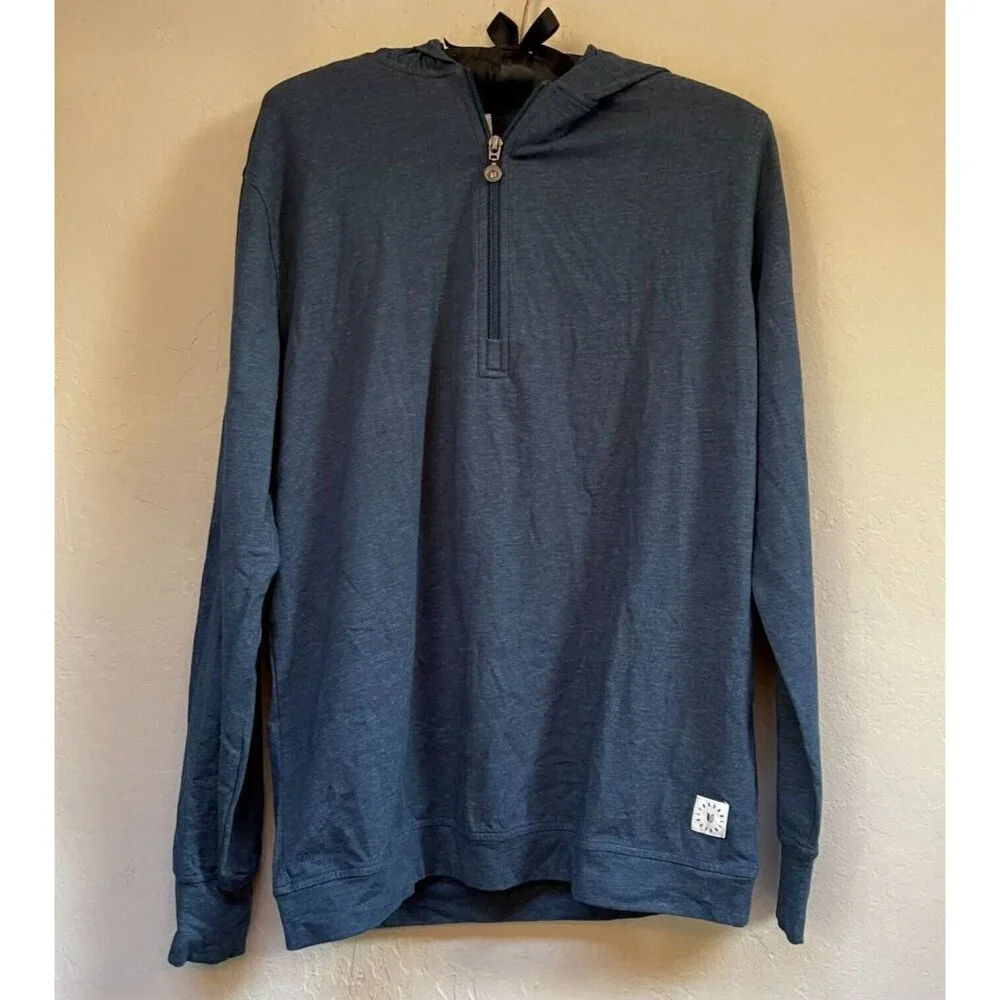 Linksoul Tempus Fugit Mens Small Gray 1/4 Zip Hooded Shirt Pullover Stretch